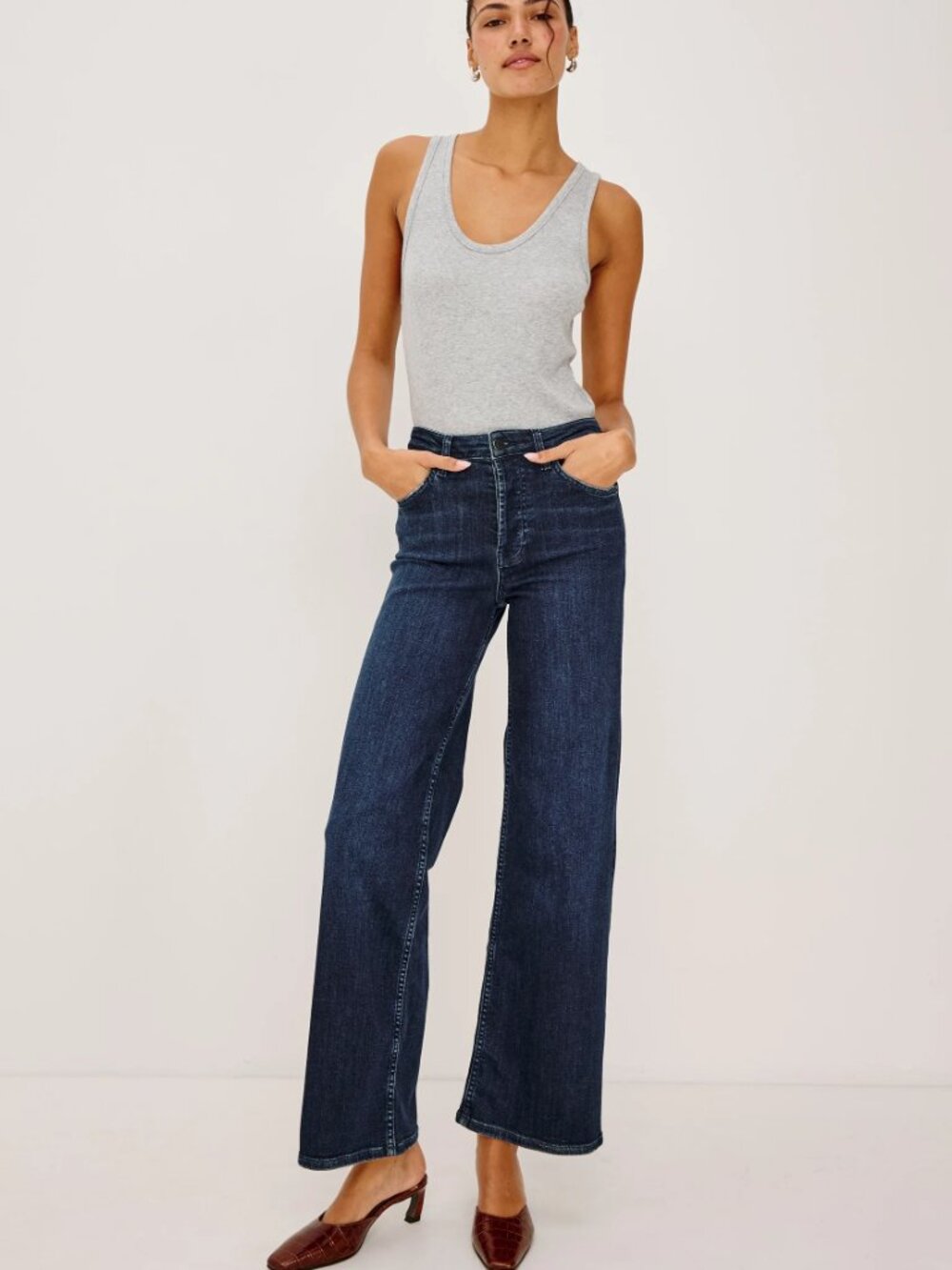 Rails Getty Wide Leg Jeans - Dark Blue